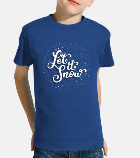 Abbigliamento lascia che nevichi, t-shirt natale , manica corta, blu royal