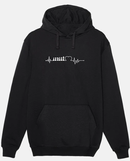 Sudadera latido del corazón de ajedrez