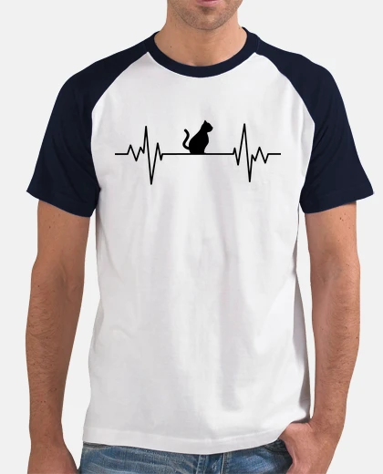 Camiseta latido del corazón del gato