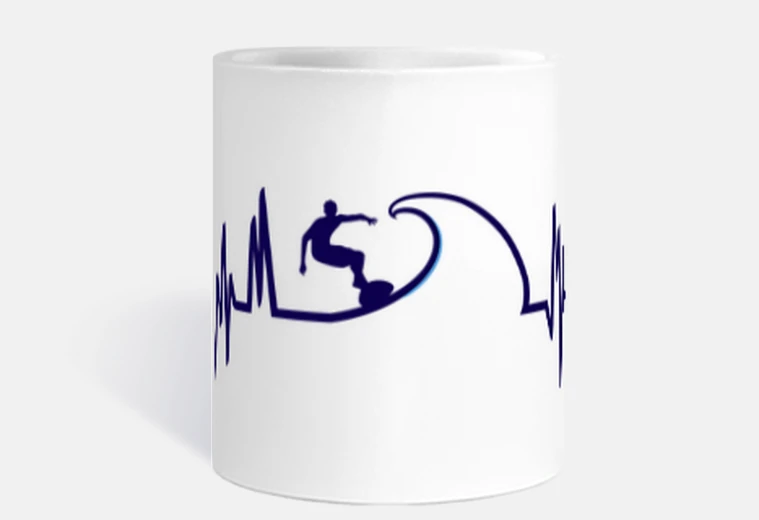 Taza latido del corazón surf