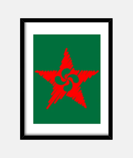 Cuadro Lauburu Estrella Roja Trazos 2