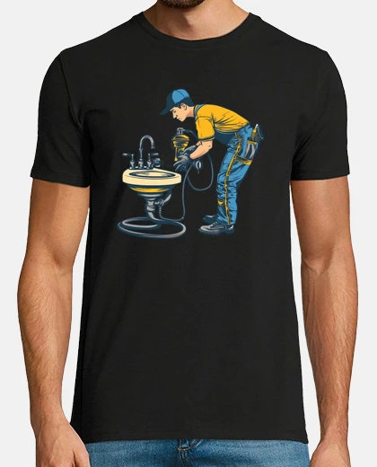 T-shirt lavoro di attrezzatura da idraulico