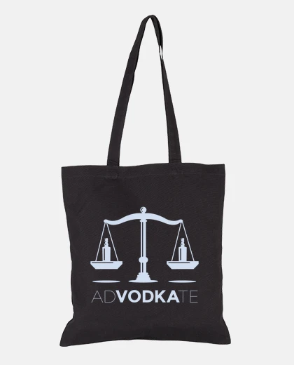 Bag lawyer vodka humor pun bag lounge conference books e-reader tote