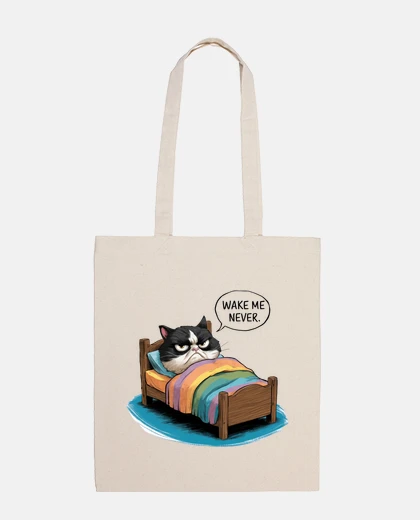 Bag lazy cat in bed student handbag fine art tote