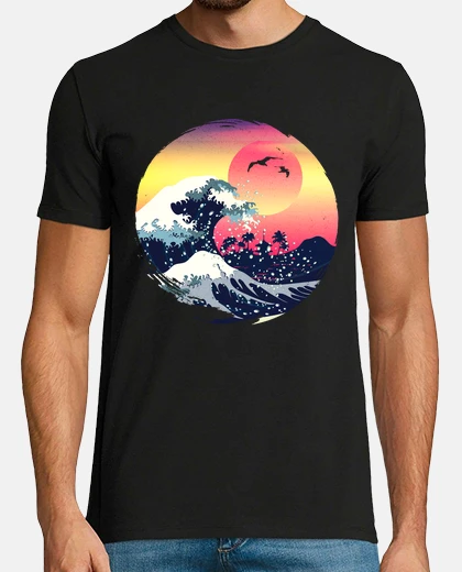 T-shirt le grandi onde dello tsunami