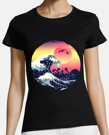 T-shirt le grandi onde dello tsunami