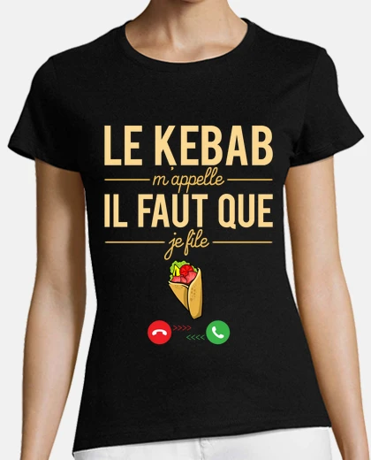 Tee-shirt Le kebab mappelle fast food humour