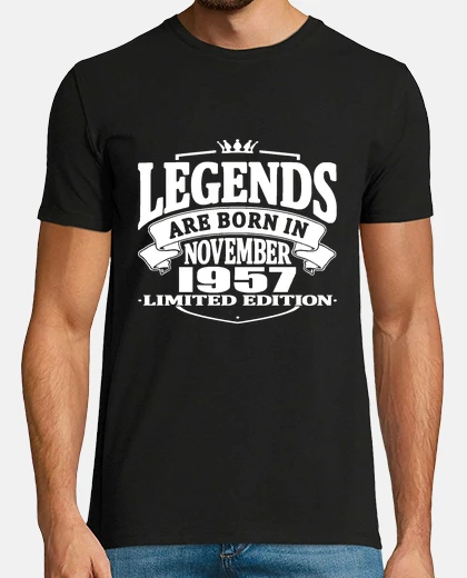 T-shirt le leggende sono nate nel novembre 1957