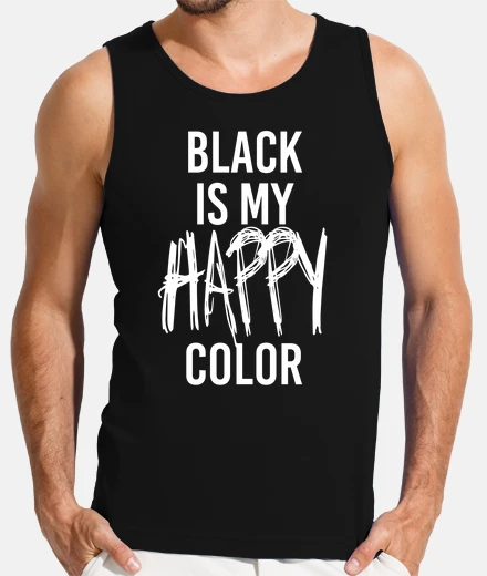 Tee-shirt le noir est ma couleur heureuse