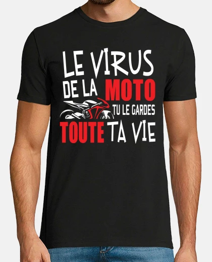 Tee-shirt Le virus de la moto, humour motard