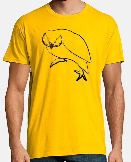 Camiseta Lechuza Kakapo Verde Hombre, manga corta, amarillo limón, calidad extra