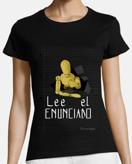 Lee el enunciado 1 para camiseta oscura, mujer