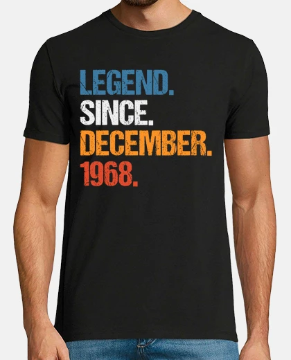 Tee-shirt légende depuis décembre 1968 anniversai