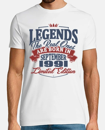 Tee-shirt légende née en septembre 1991
