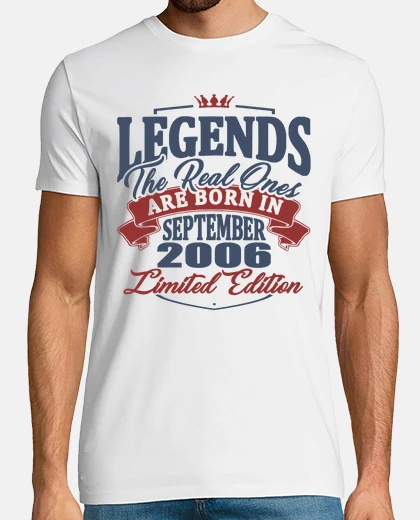 Tee-shirt légende née en septembre 2006