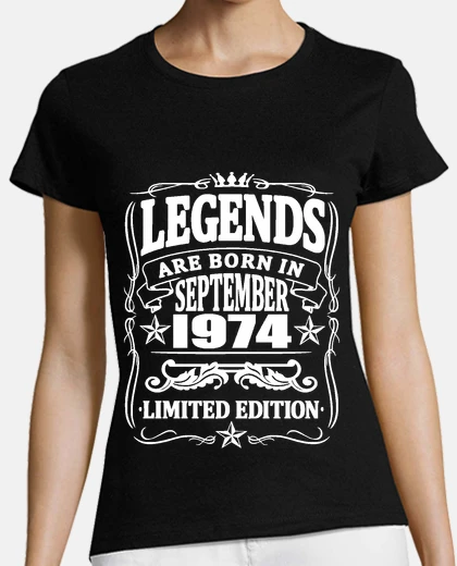 Tee-shirt légendes nées en septembre 1974