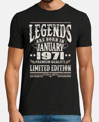 T-shirt leggende nate nel gennaio 1971