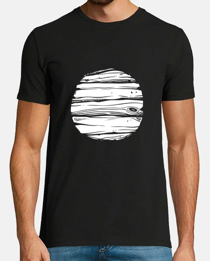 T-shirt legno nero rotondo