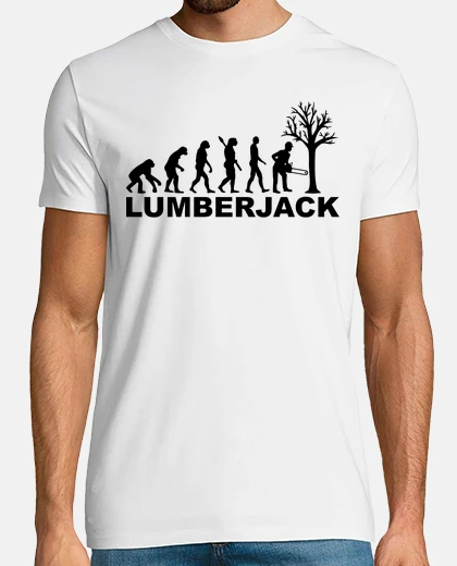 Camiseta leñador evolución