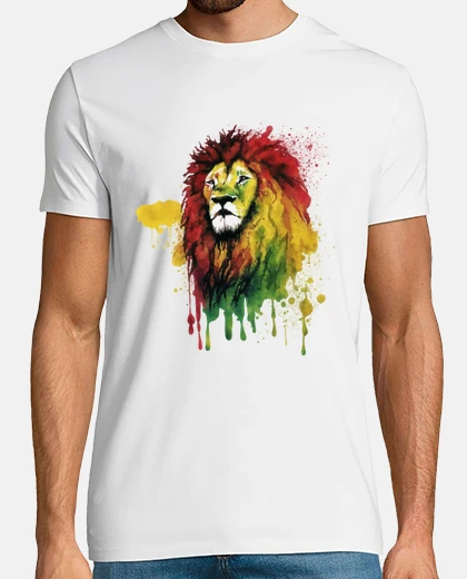 Camiseta león rasta acuarela