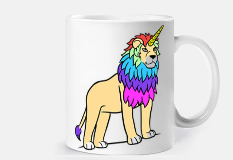 Taza Leon unicornio LGTB