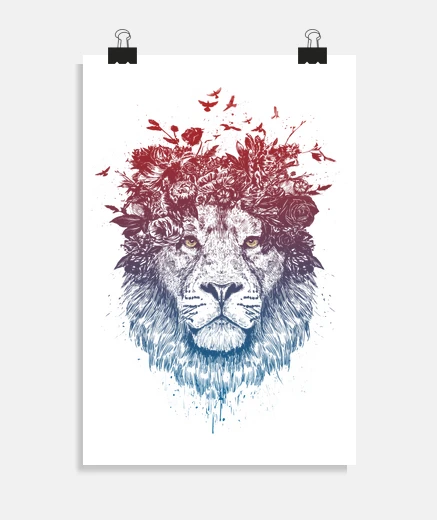 Poster leone floreale iii