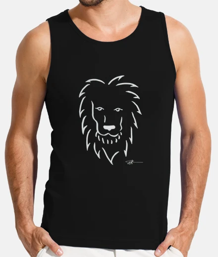 T-shirt leone in canottiera sportiva bianca