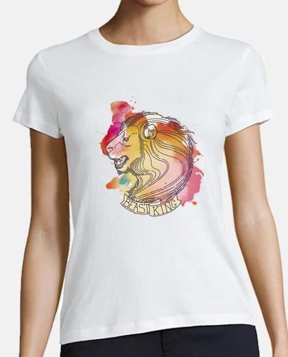 T-shirt leone rosa 1
