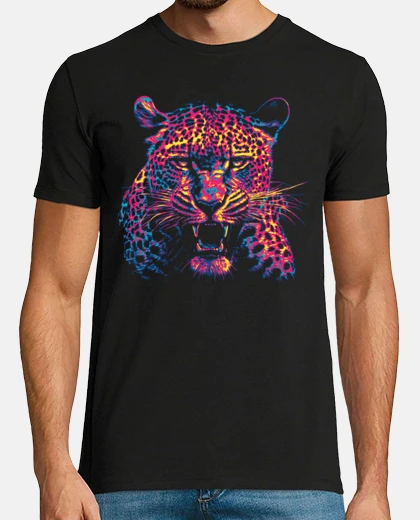 T-shirt leopard fluo neon giradischi dj virilità combattività parigi