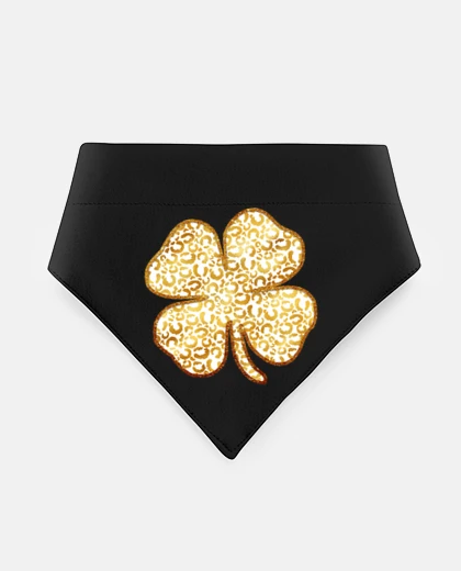 Mascotas leopard gold four leaf clover