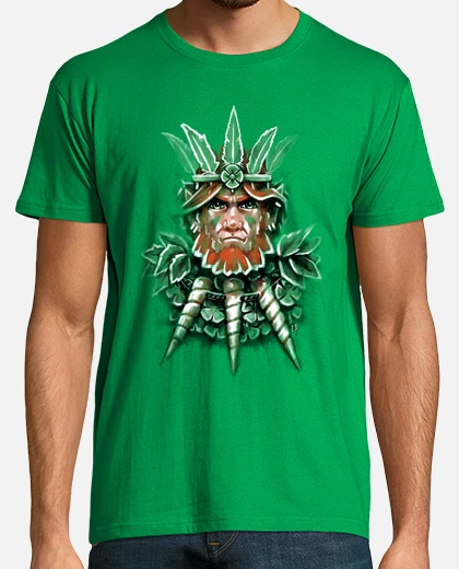 Camiseta Hombre Día De San Patricio - Estampado 3D De Tréboles Verdes, Manga Corta, 88% Poliéster 12% Elastano