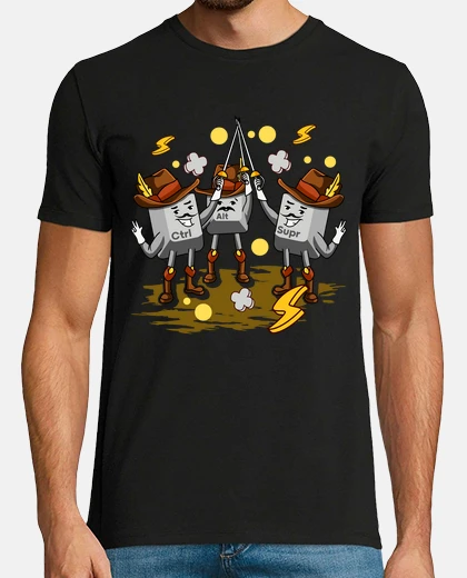 Tee-shirt les 3 mousquetaires ordinateur ctrl alt supprimer programmeur informatique geek
