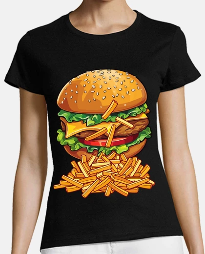 Tee-shirt les frites et les hamburgers se marient