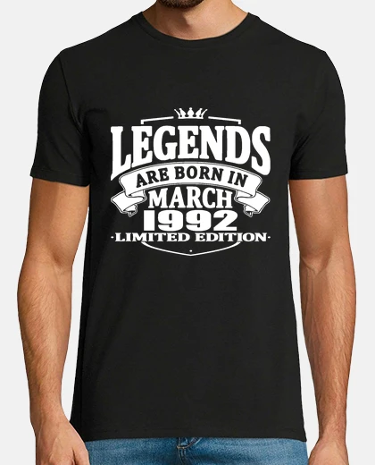 Tee-shirt les l&eacute;gendes naissent en mars 1992