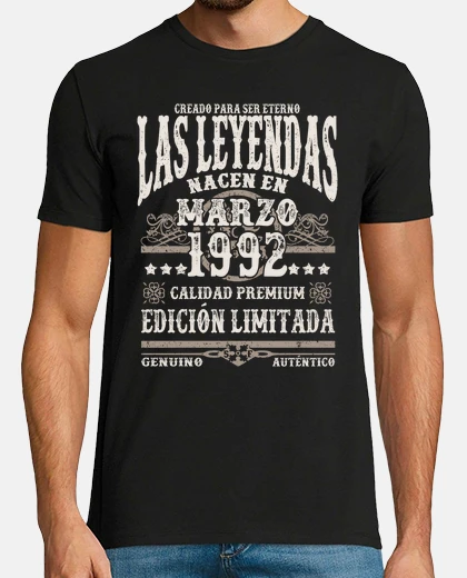 Tee-shirt Les légendes naissent en mars 1992
