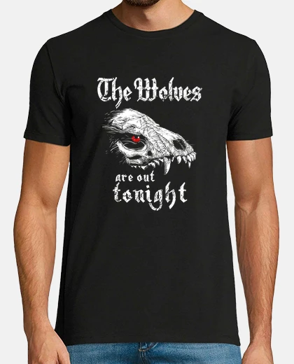 Tee-shirt les loups sont dehors ce soir, fantaisie, os