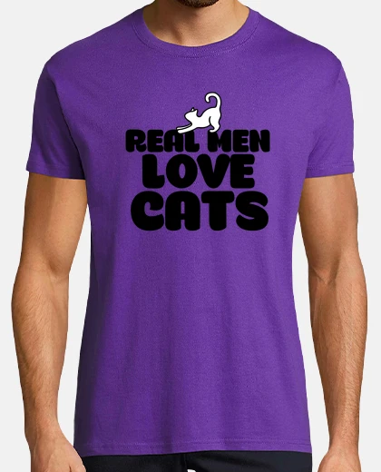 Tee-shirt les vrais hommes aiment les chats