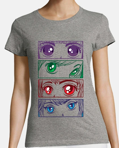 Tee-shirt les yeux regards filles anime manga emo otaku naruto japonais