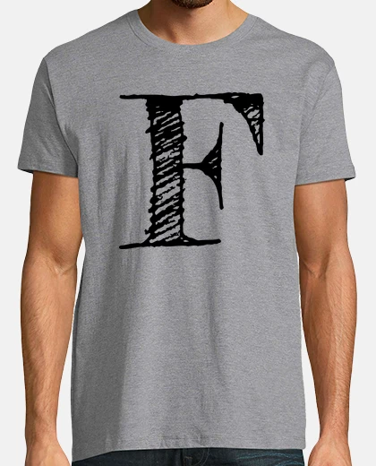 Camiseta letra gigante manuscrita f primer nombre f
