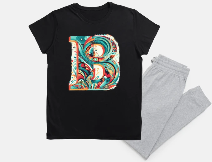 Pyjama letter b with colorful pattern