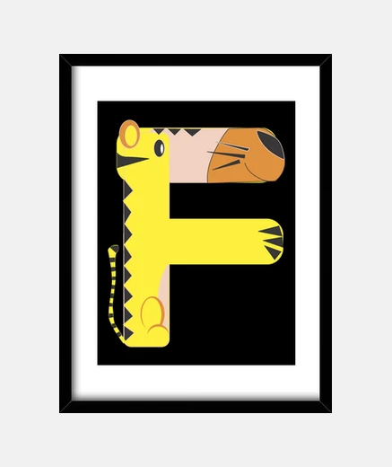 Quadro lettera f in fan fino a