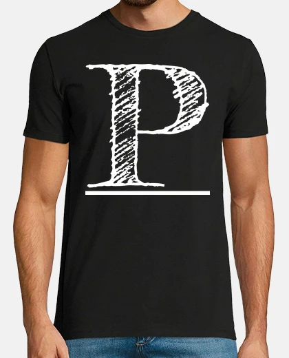 T-shirt lettera gigante scritta a mano p nome p