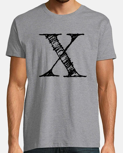 T-shirt lettera gigante scritta a mano x nome x