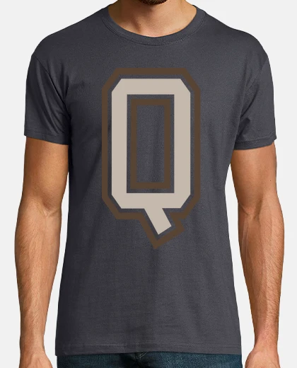 T-shirt lettera q university seppia