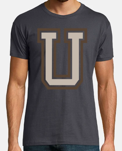 T-shirt lettera u university seppia
