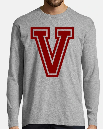 T-shirt lettera v university rossa