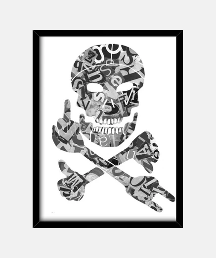 Quadro lettere del cranio grigio fc