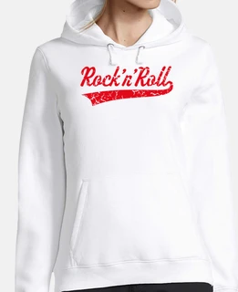 lettering rock and roll rosso vintage