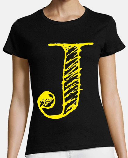 Tee-shirt lettre J géante manuscrite prénom j