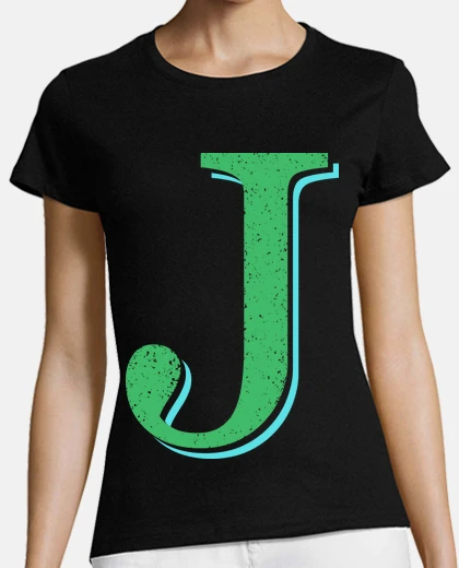 Tee-shirt Lettre J verte geante